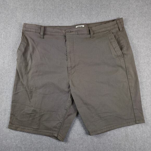 Signature Levi Strauss Shorts Mens Size 44 Gray Flat Front Heavyweight Chino - Picture 1 of 14